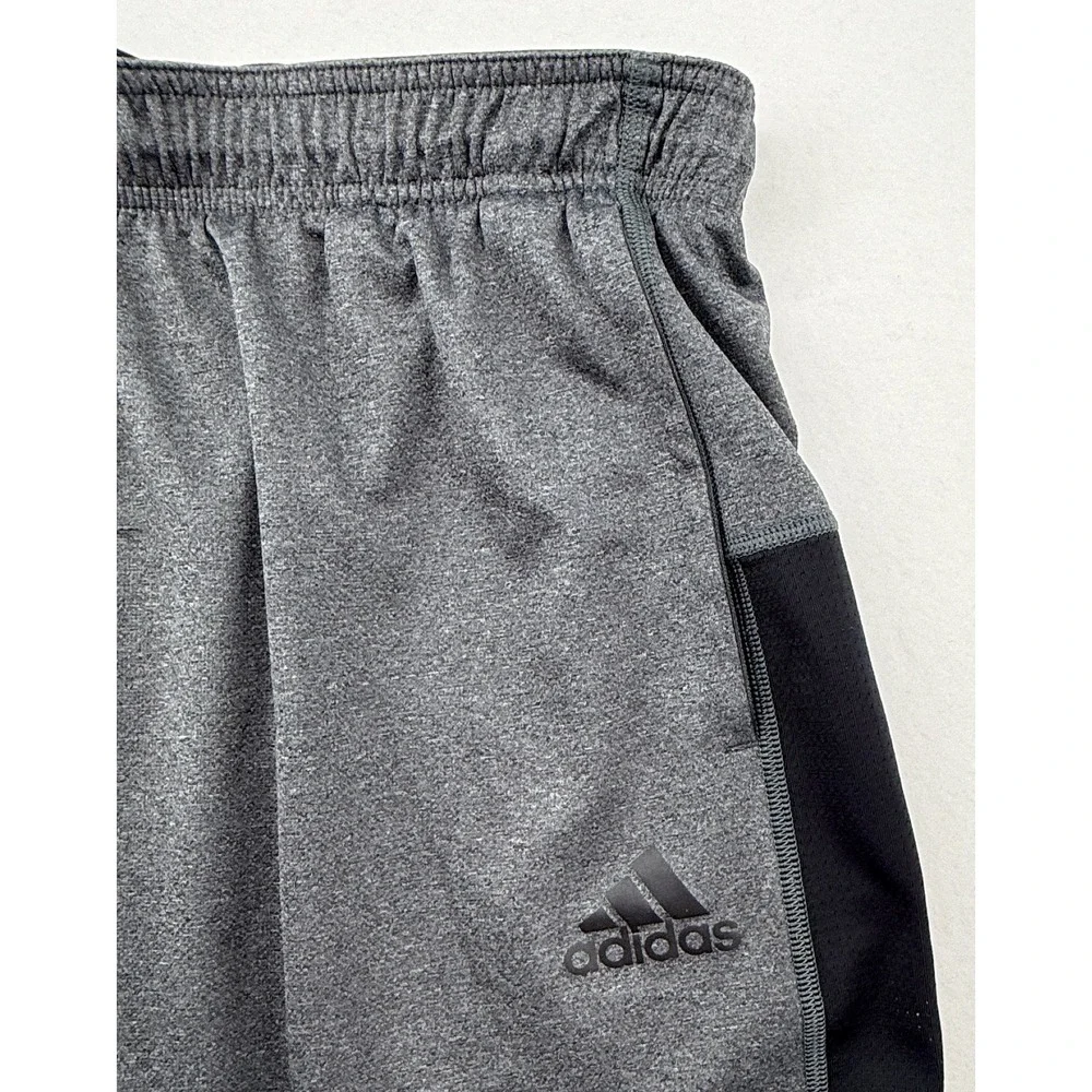 Adidas ClimaCool Athletic‎ Shorts Men's Large Gray Black Drawstring Gym Training